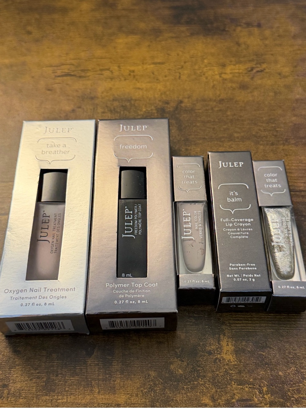 Julep Nail & Lip Care Set in Taupe, Black, Silver, Cream